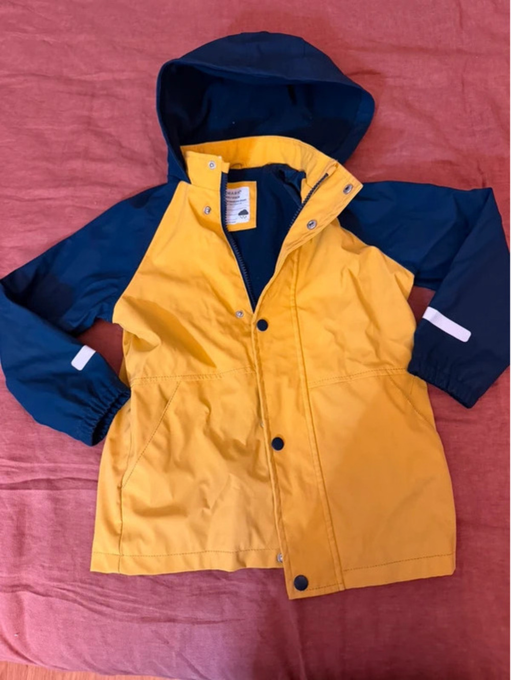 Primark yellow and navy raincoat